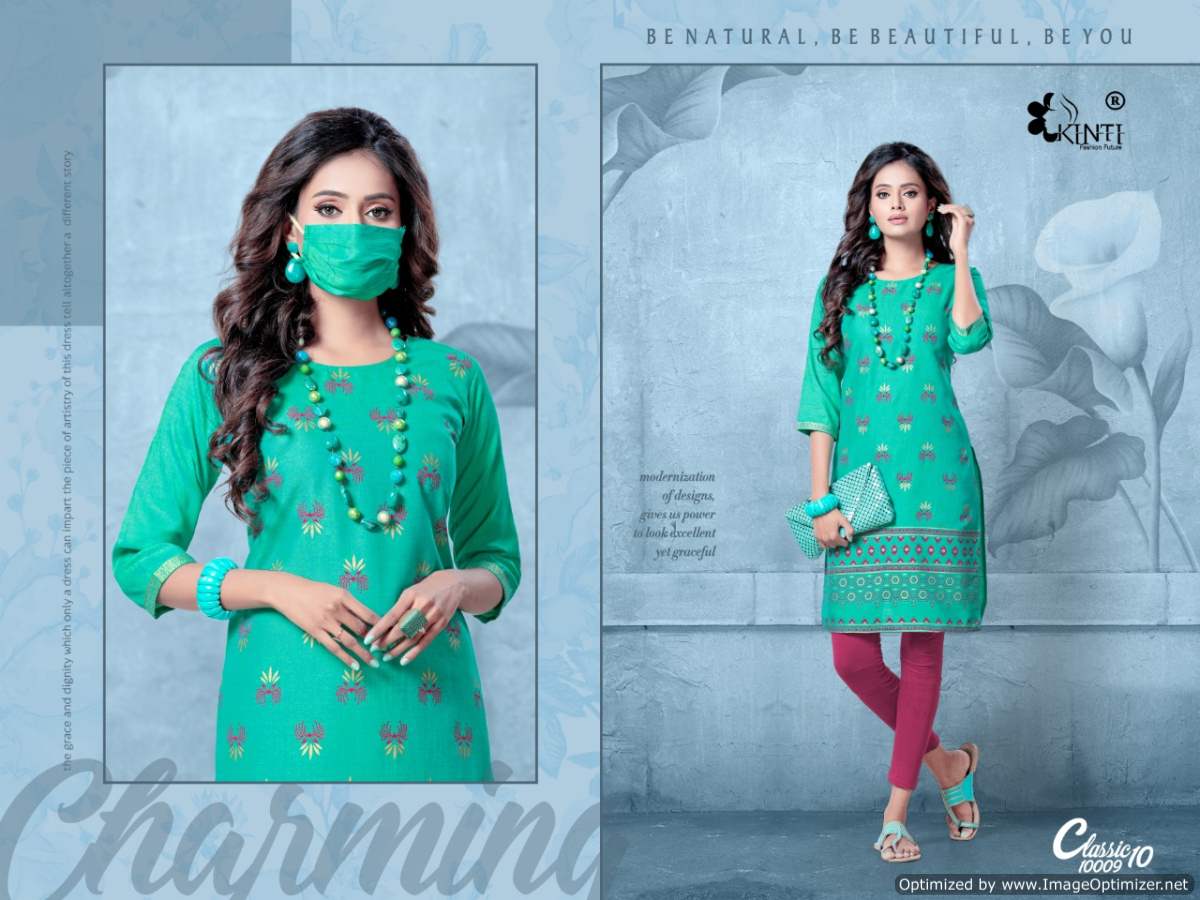 Kinti Calssic 10 Rayon Printed Designer Party Wear Kurti Collection